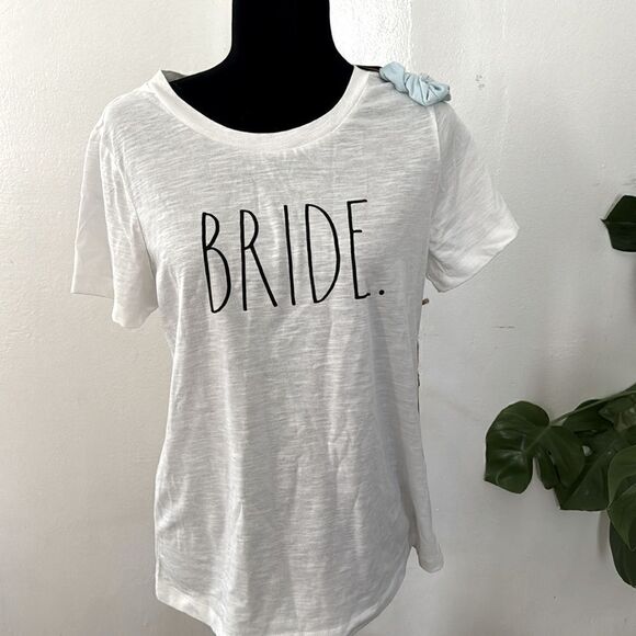 RAE DUNN White BRIDE Short Sleeve Graphic NWT - Picture 4 of 8